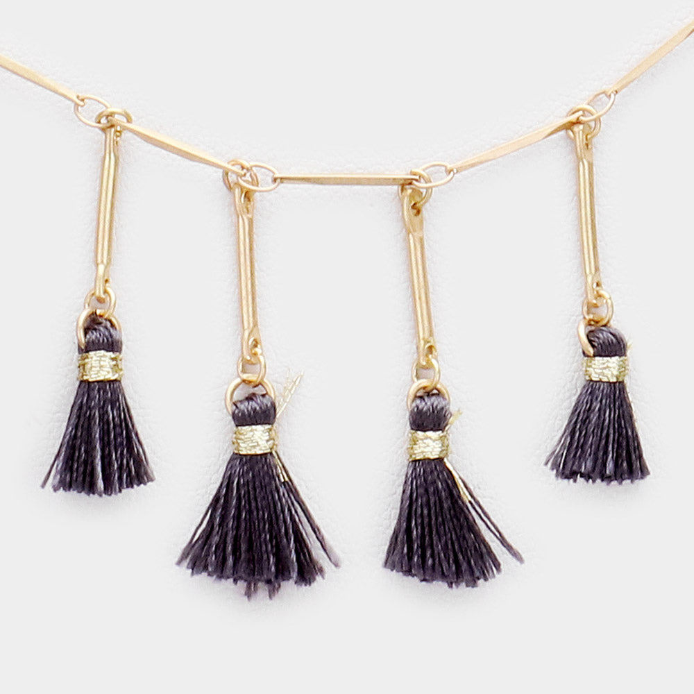 iLLASPARKZ Tassel Drop Bib Necklace