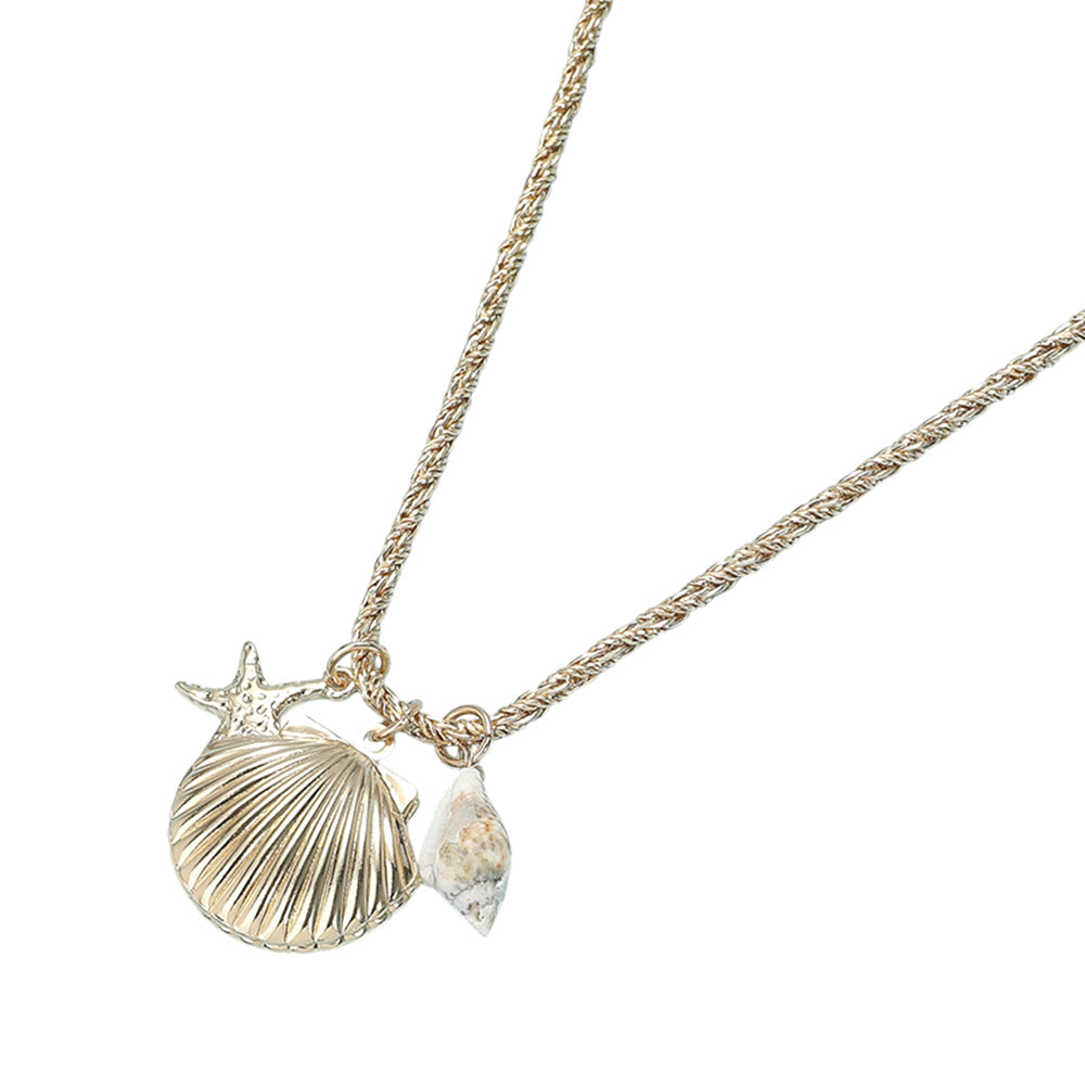 iLLASPARKZ Metal Sea Shell Starfish Puka Shell Pendant Charm Necklace