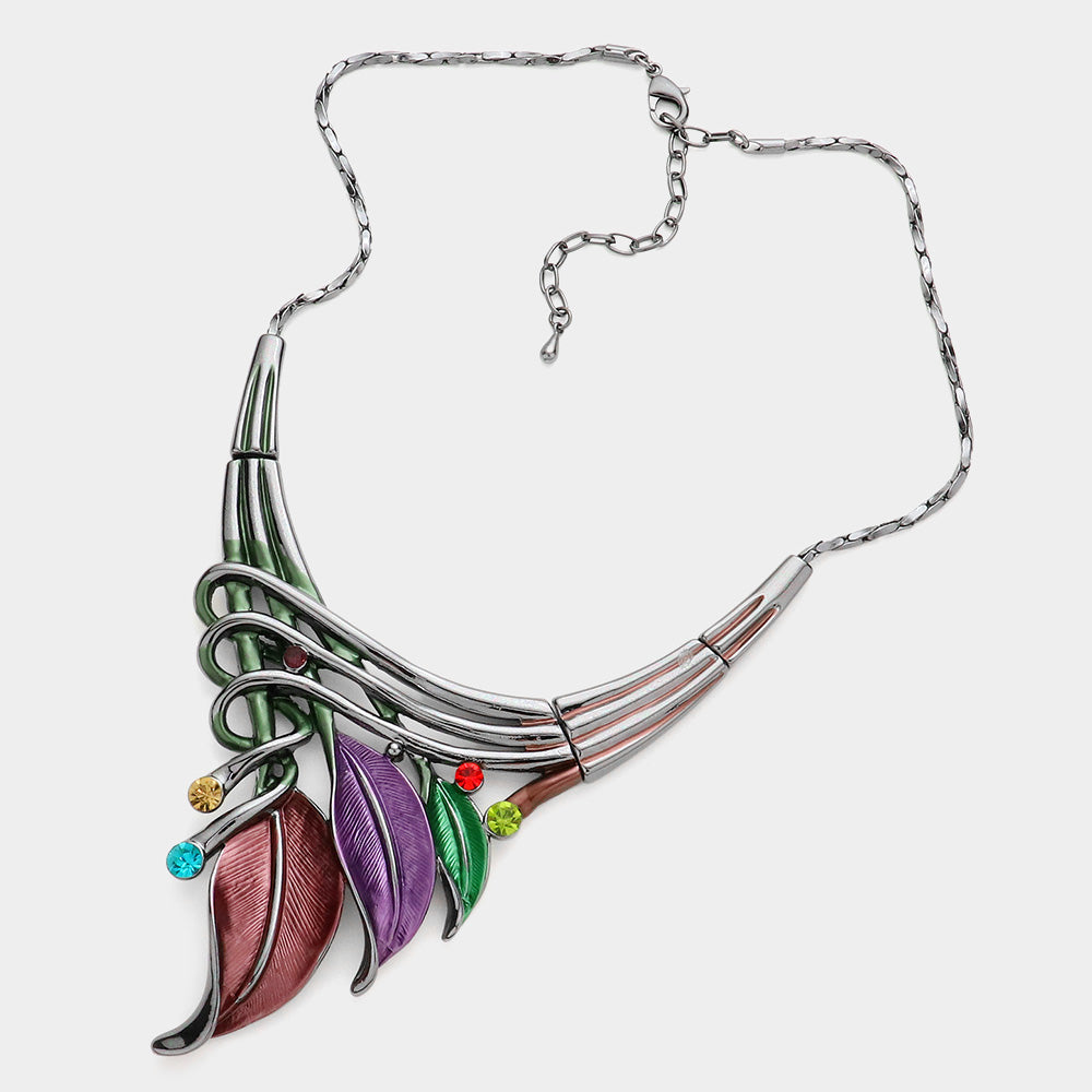 iLLASPARKZ Colored Metal Rhythmical Feather Necklace