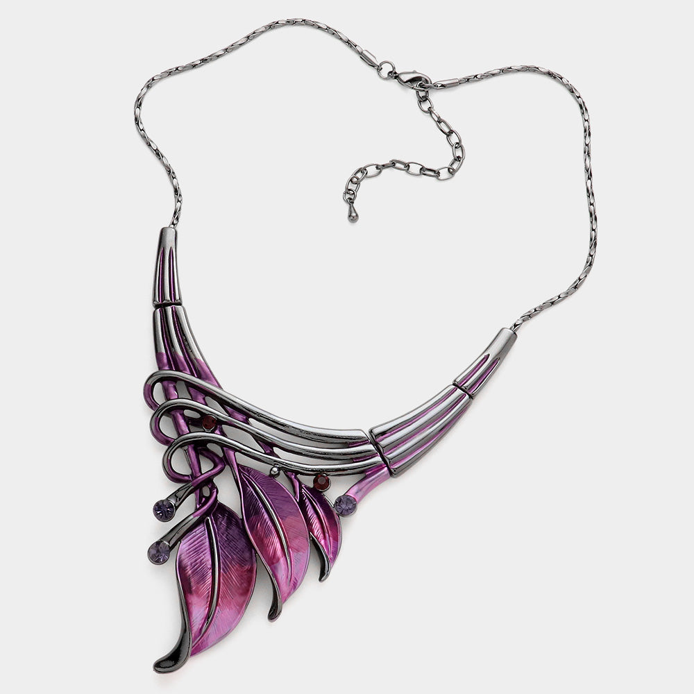 iLLASPARKZ Colored Metal Rhythmical Feather Necklace