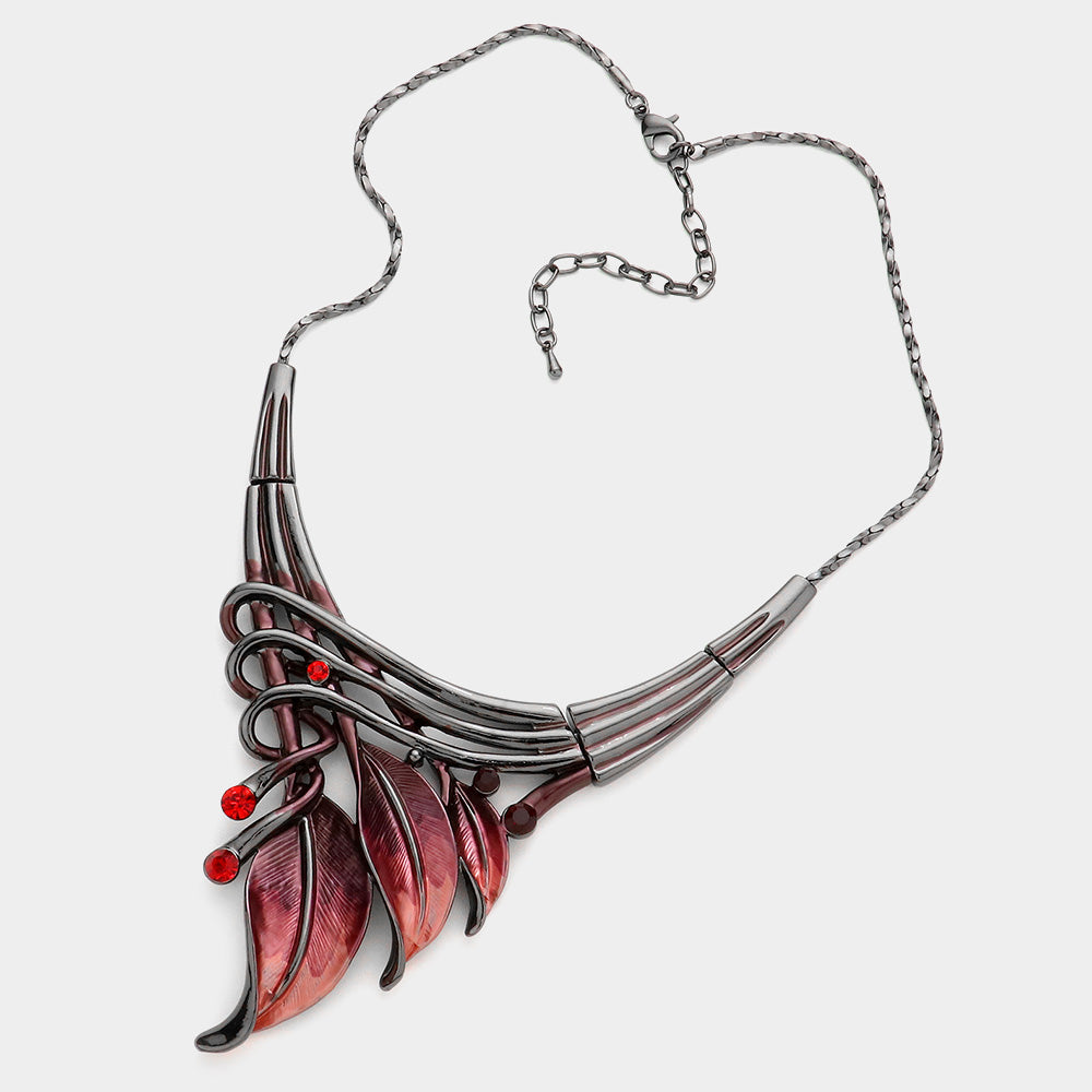 iLLASPARKZ Colored Metal Rhythmical Feather Necklace