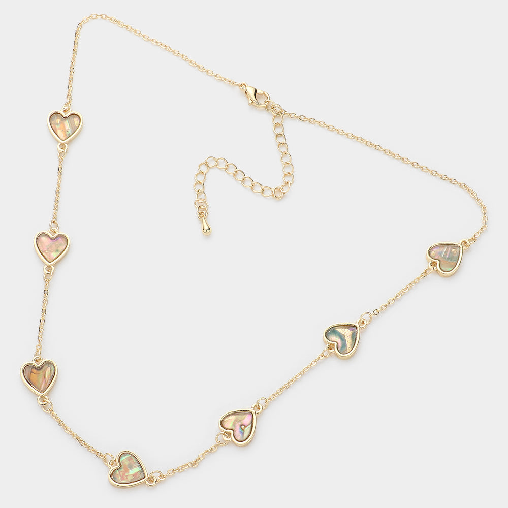 iLLASPARKZ Abalone Heart Station Necklace