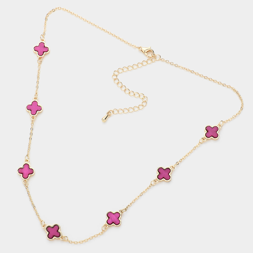 iLLASPARKZ Quatrefoil Station Necklace