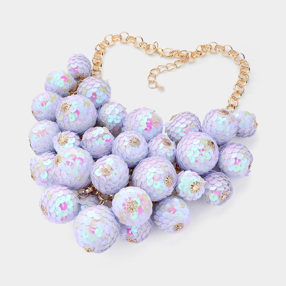 iLLASPARKZ Sequin Ball Statement Necklace