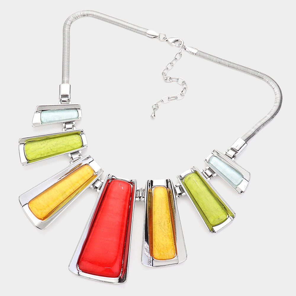 iLLASPARKZ Enamel Bar Metal Chain Necklace