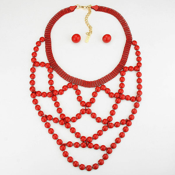 iLLASPARKZ Beaded Lattice Bib Necklace