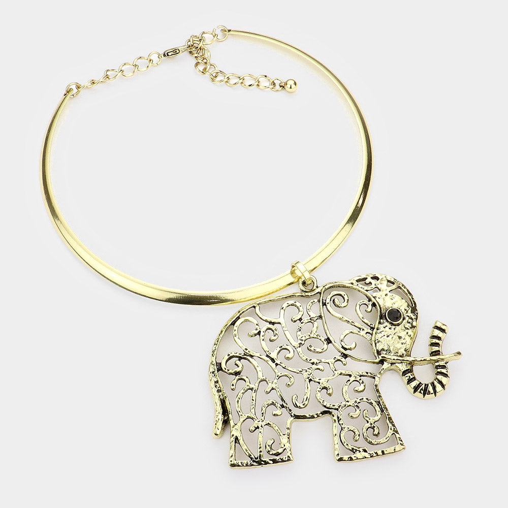 iLLASPARKZ Filigree Elephant Pendant Necklace