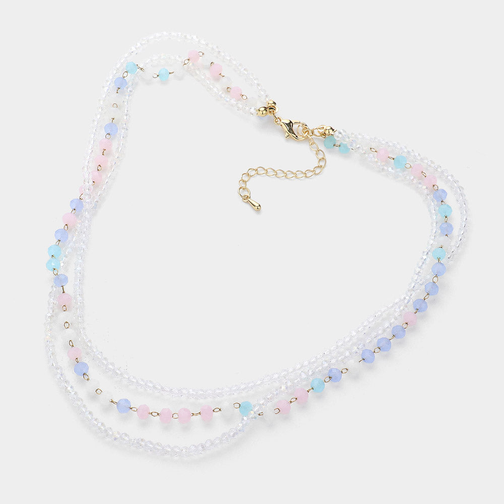 iLLASPARKZ Triple Layered Faceted Beaded Necklace