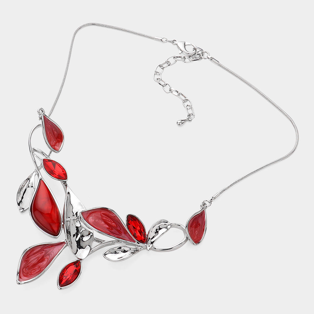 iLLASPARKZ Enamel Leaf Vine Bib Necklace