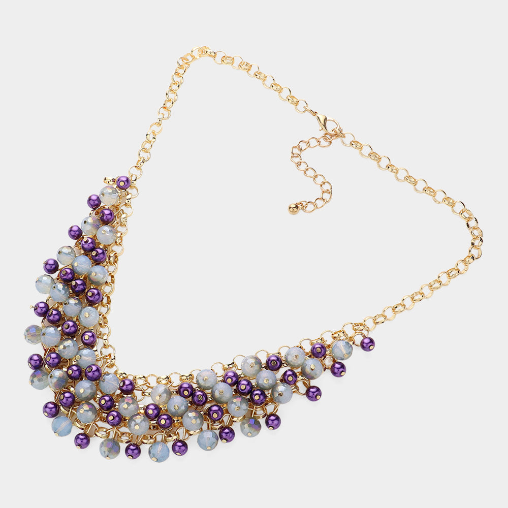 iLLASPARKZ Faceted Beaded Bib Necklace