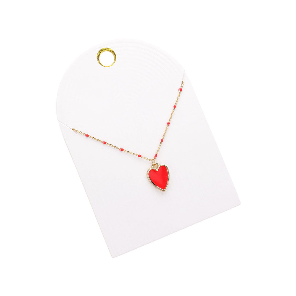 iLLASPARKZ Enamel Heart Pendant Satellite Chain Necklace