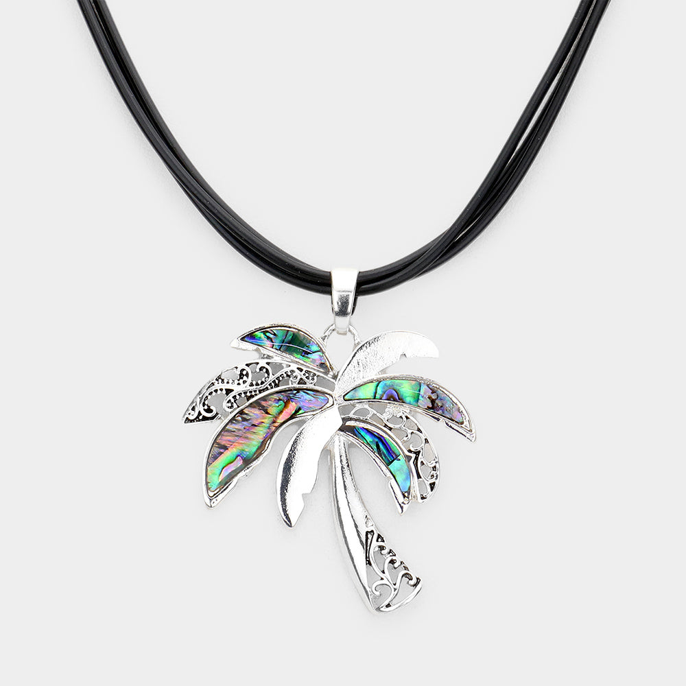 iLLASPARKZ Abalone Palm Tree Pendant Necklace