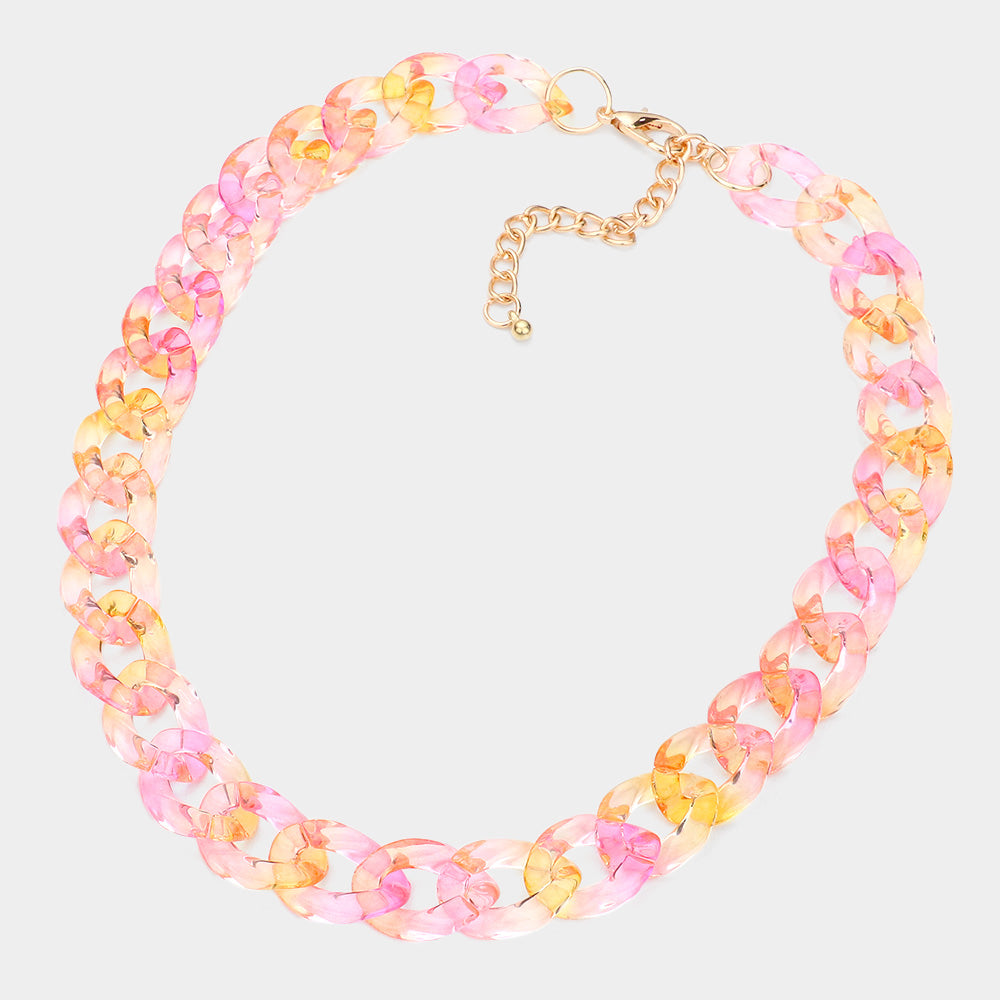 iLLASPARKZ Lucite Resin Chain Link Necklace