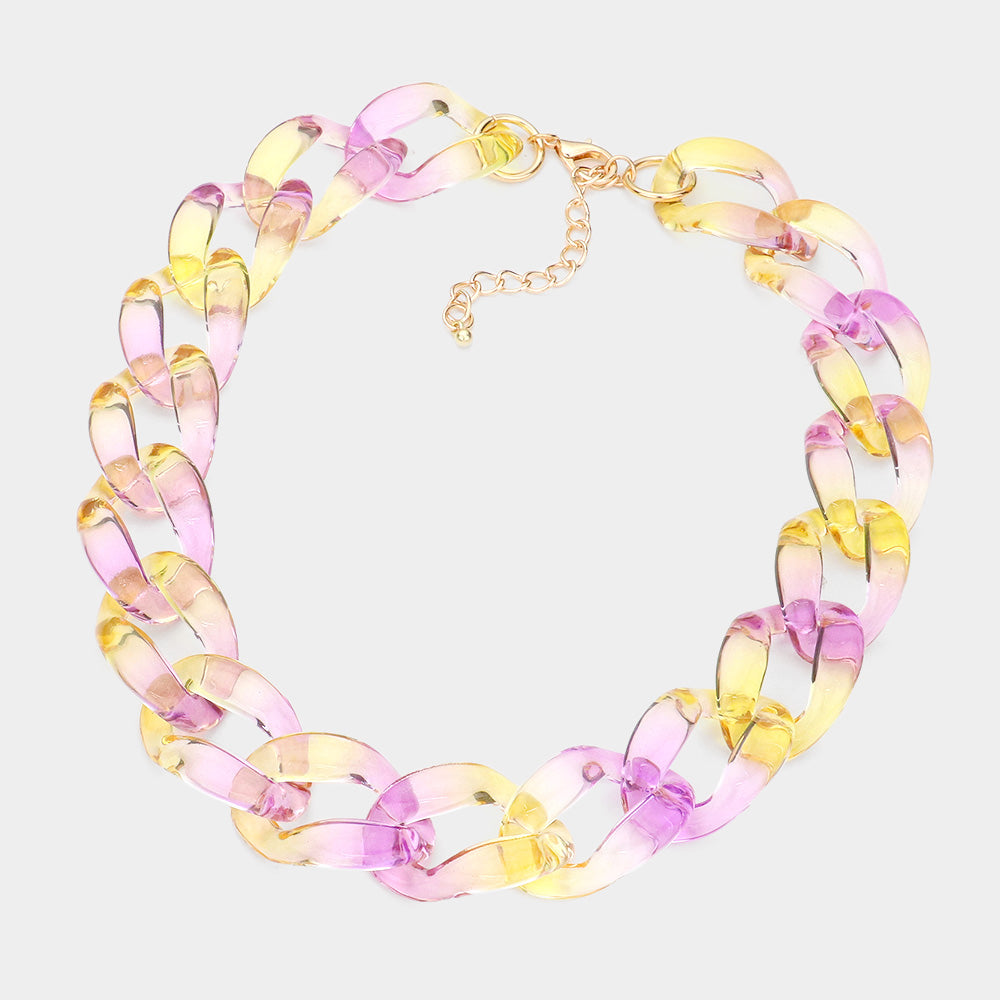 iLLASPARKZ Lucite Resin Chain Link Necklace