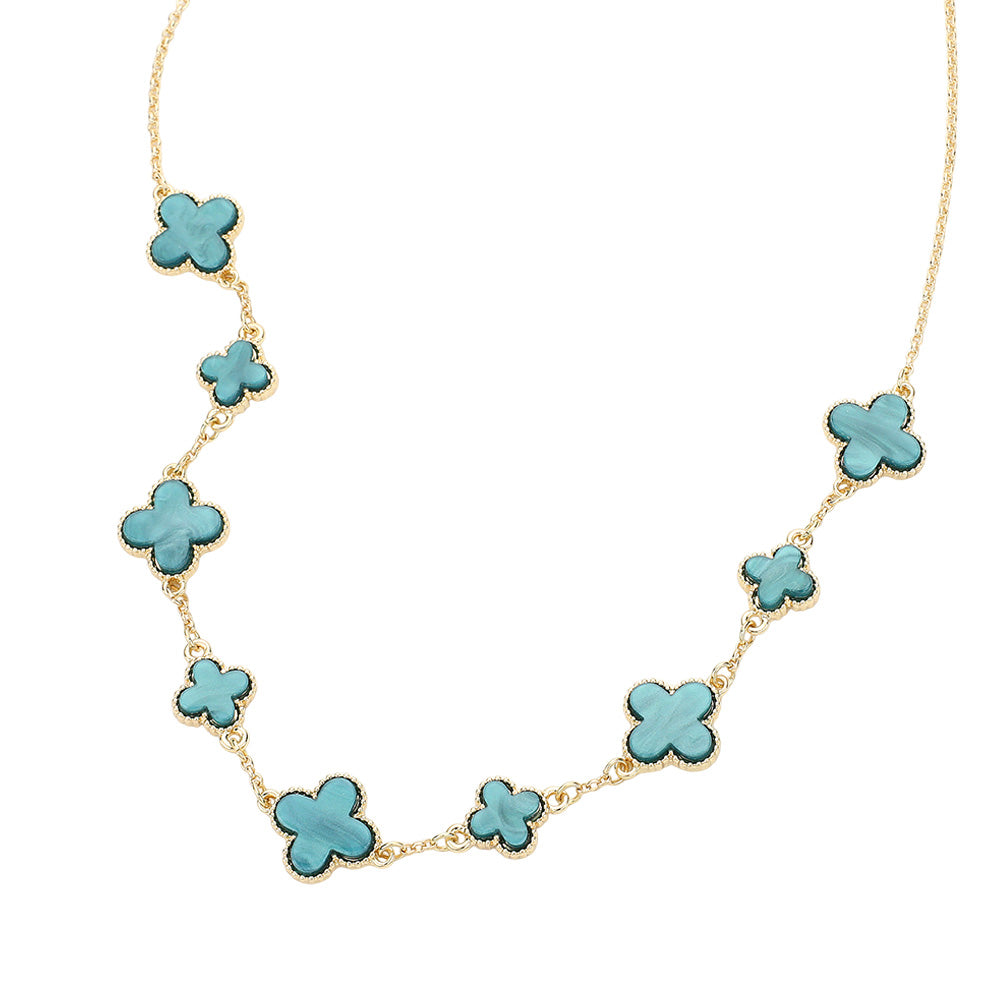 iLLASPARKZ Quatrefoil Station Necklace