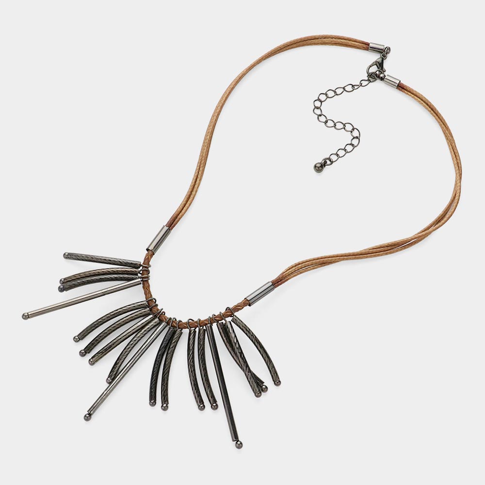 iLLASPARKZ Metal fringe bars necklace