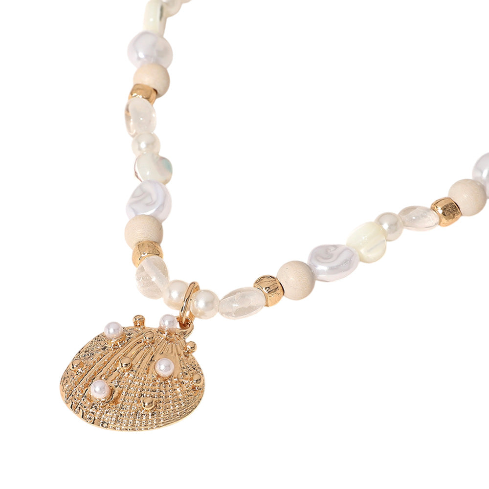 iLLASPARKZ Sea Shell Pendant Pearl Necklace