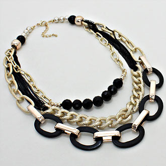 iLLASPARKZ Multi Layered Textured Chain Necklace