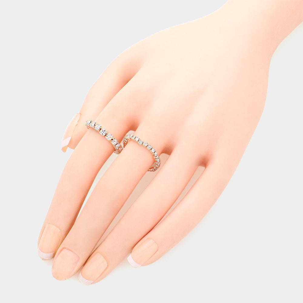 iLLASPARKZ 2PCS - Rhinestone Stretch Rings