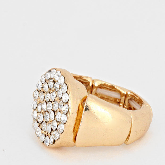 iLLASPARKZ Crystal Pave Metal Circle Stretch Ring