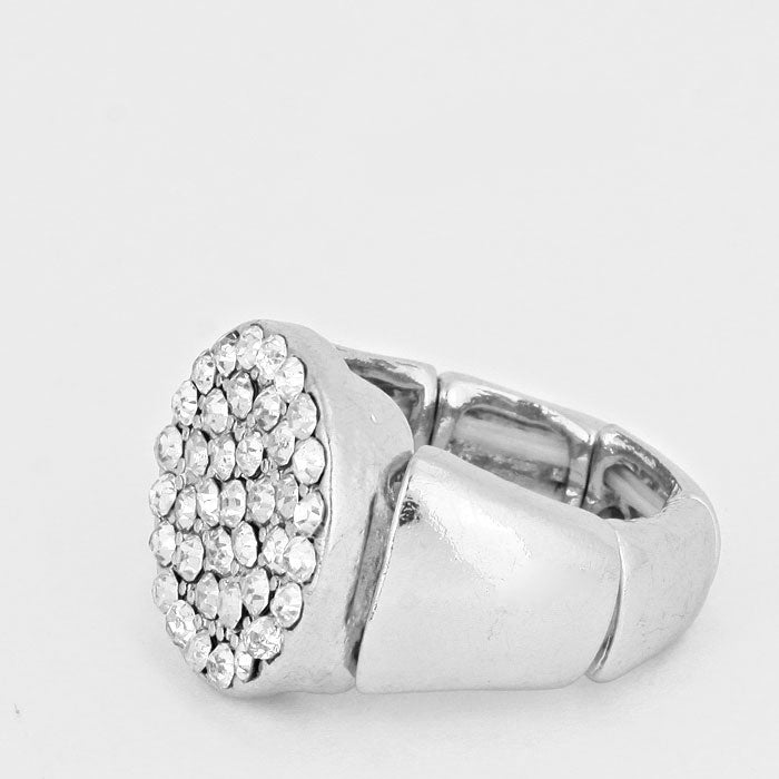 iLLASPARKZ Crystal Pave Metal Circle Stretch Ring