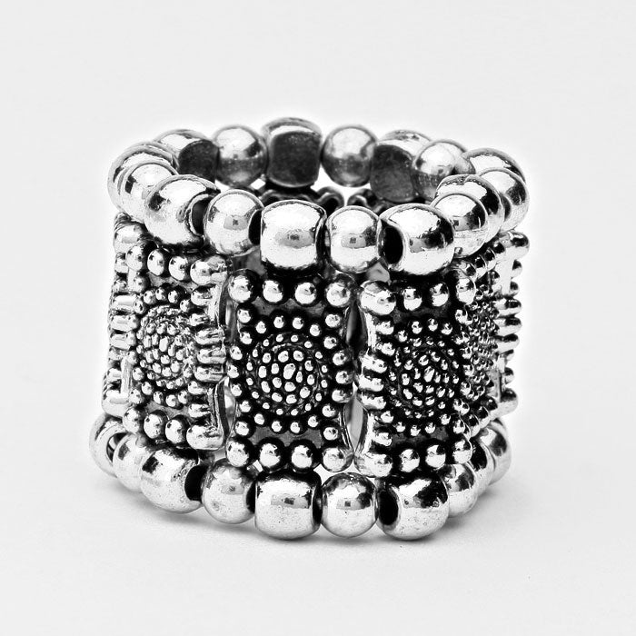 iLLASPARKZ Tribal Chunky Metal Stretch Ring