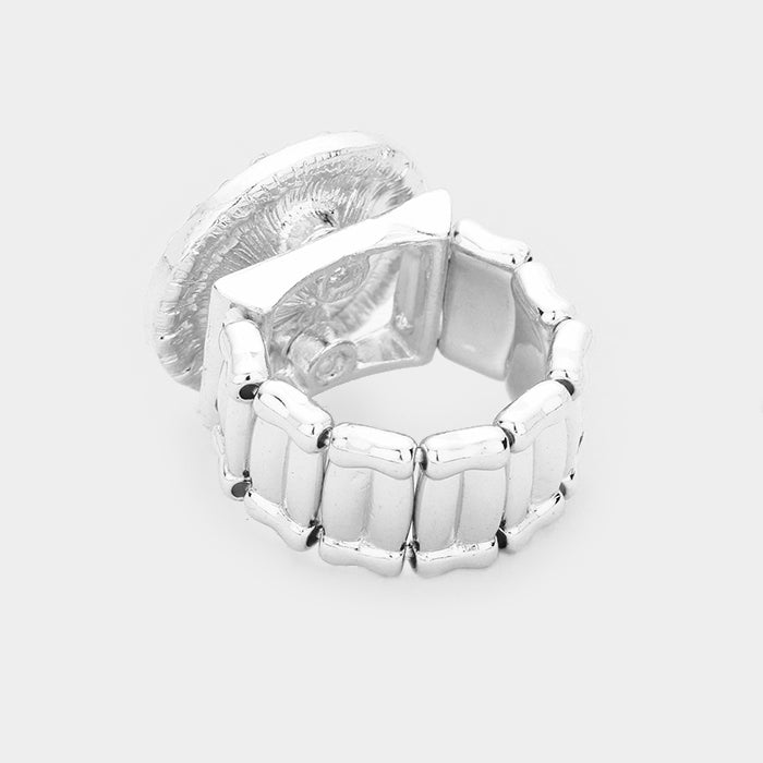 iLLASPARKZ Rhinestone Trim Round Crystal Accented Stretch Ring