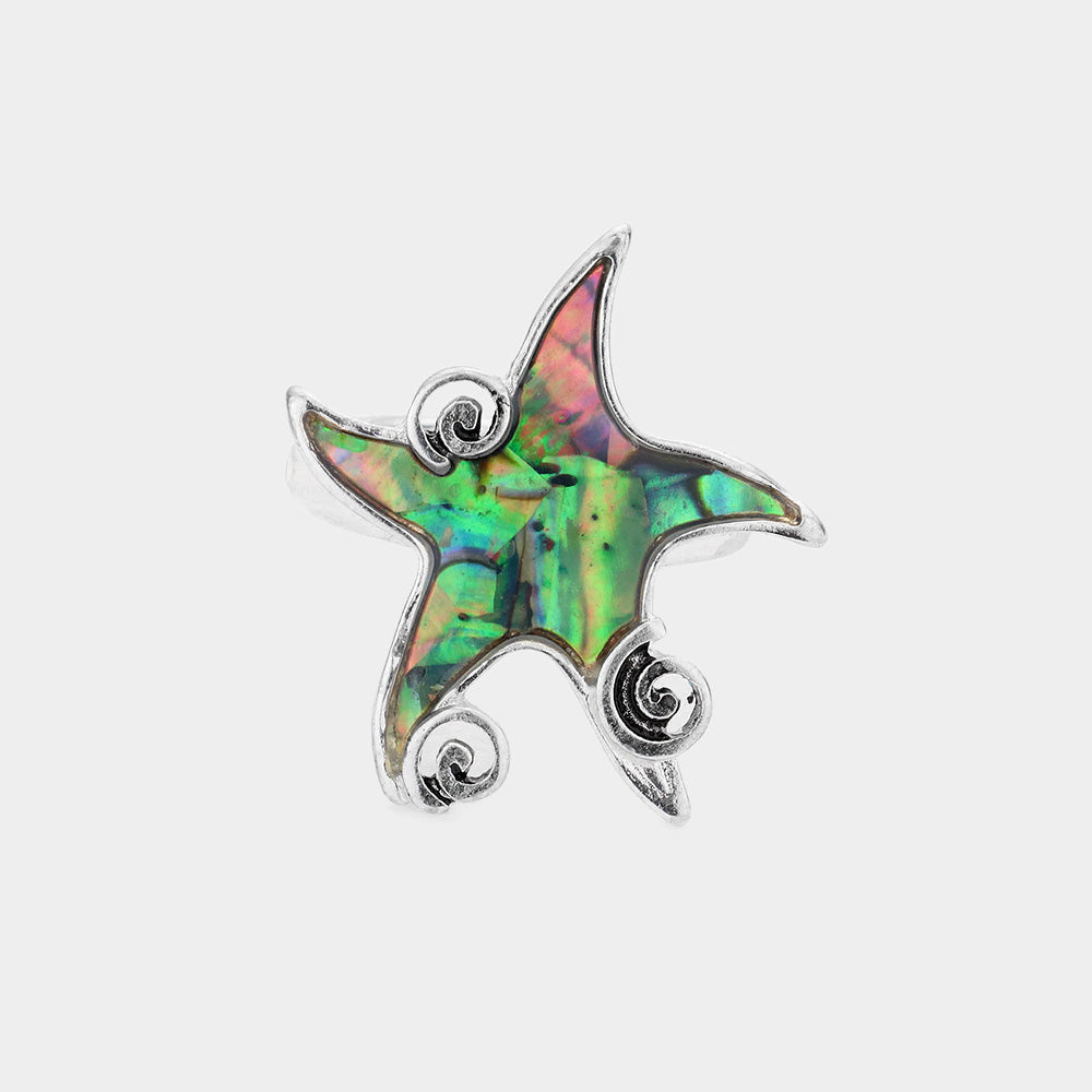 iLLASPARKZ Abalone Starfish Stretch Ring