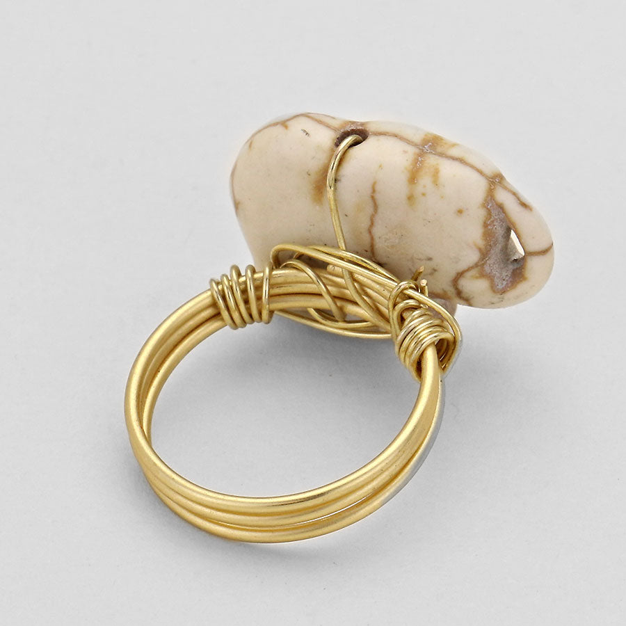 iLLASPARKZ Elephant Howlite Free Ring