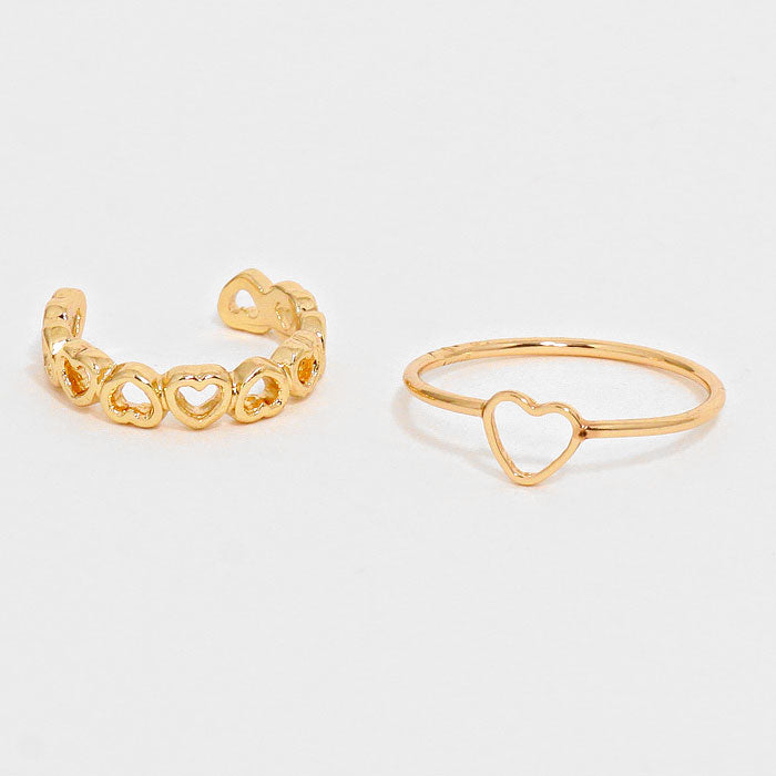 iLLASPARKZ 2-PCS Heart Ring Set