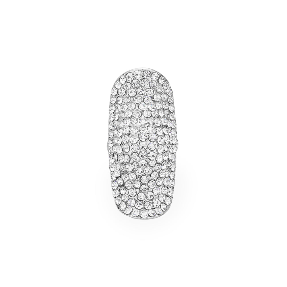 iLLASPARKZ Crystal Rhinestone Pave Stretch Cocktail Ring