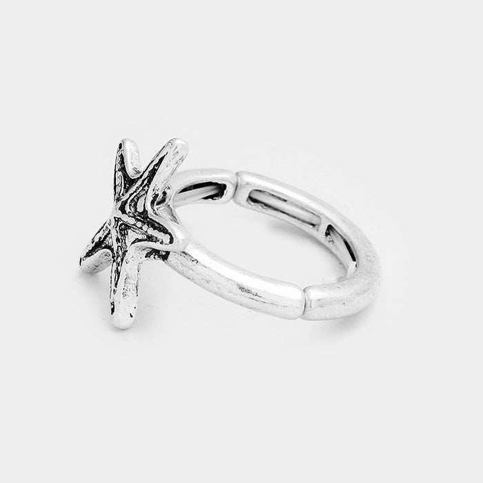 iLLASPARKZ Metal Starfish Stretch Ring