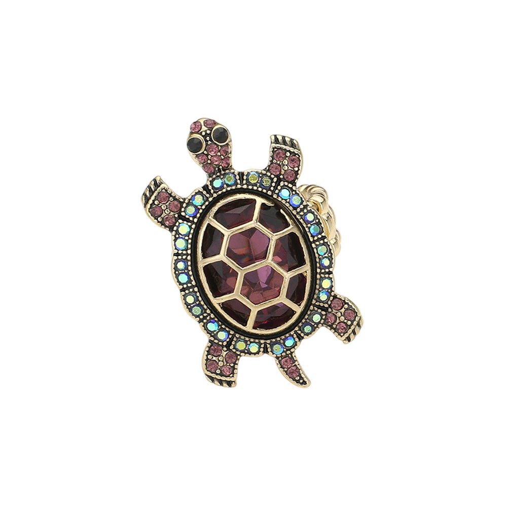 iLLASPARKZ Stone Embellished Sea Turtle Stretch Ring