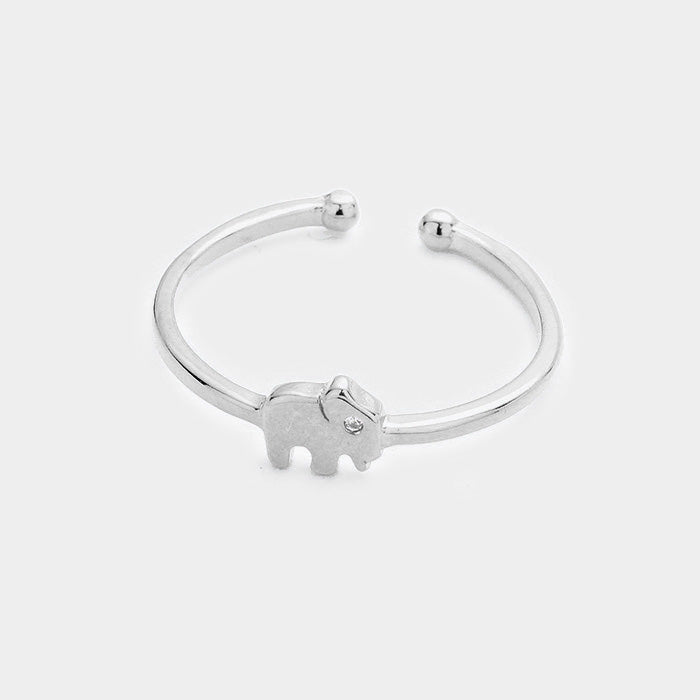 iLLASPARKZ SECRET BOX_Sterling Silver Dipped CZ Elephant Ring