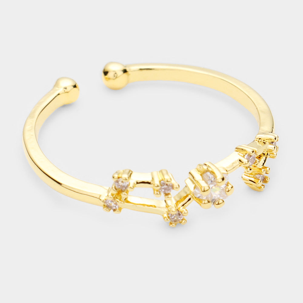 iLLASPARKZ SECRET BOX _ 14K GOLD DIPPED CZ ZODIAC SIGN SCORPIO RING