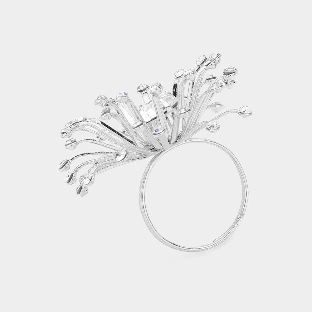 iLLASPARKZ Stone Pointed Starburst Adjustable Ring