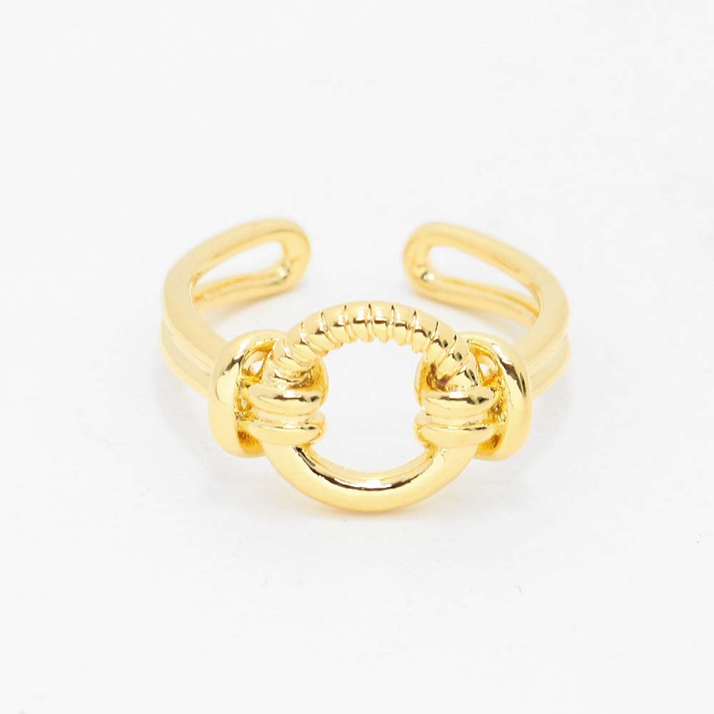 iLLASPARKZ Secret Box _ 14K Gold Dipped Open Circle Accented Ring