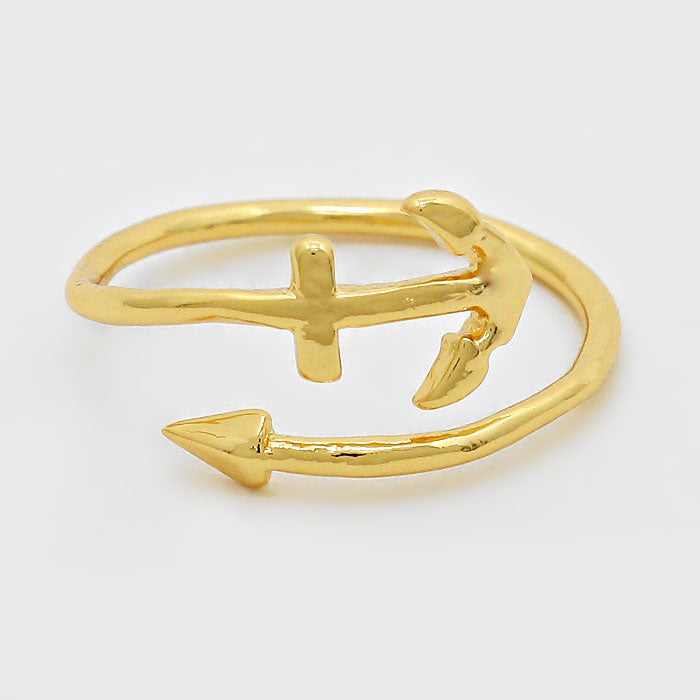 iLLASPARKZ Anchor Cuff Midi Ring