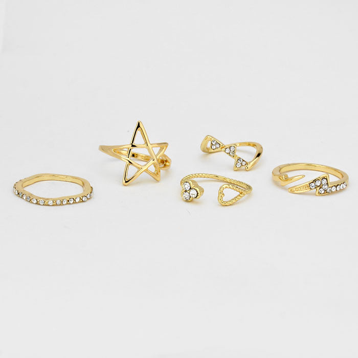 iLLASPARKZ 5-PCS Star burst Ring Set