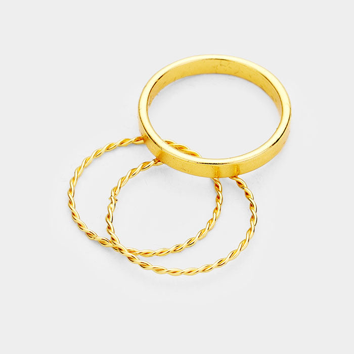 iLLASPARKZ Secret Box _ 3PCS Gold Filled Twisted Ring Set