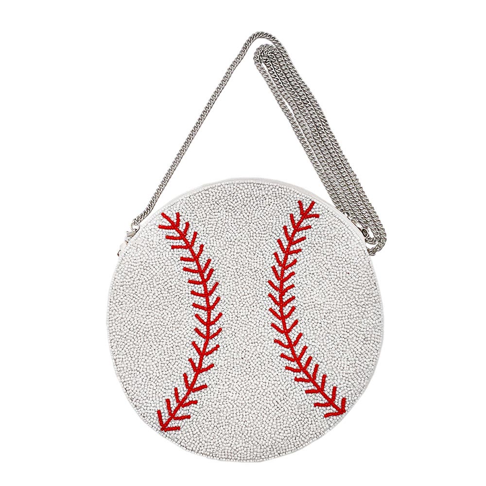 iLLASPARKZ Seed Beaded Baseball Crossbody Bag