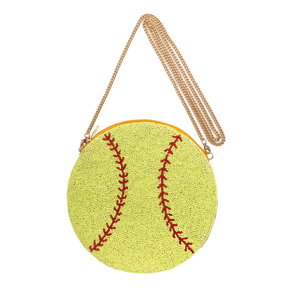 iLLASPARKZ Seed Beaded Softball Crossbody Bag