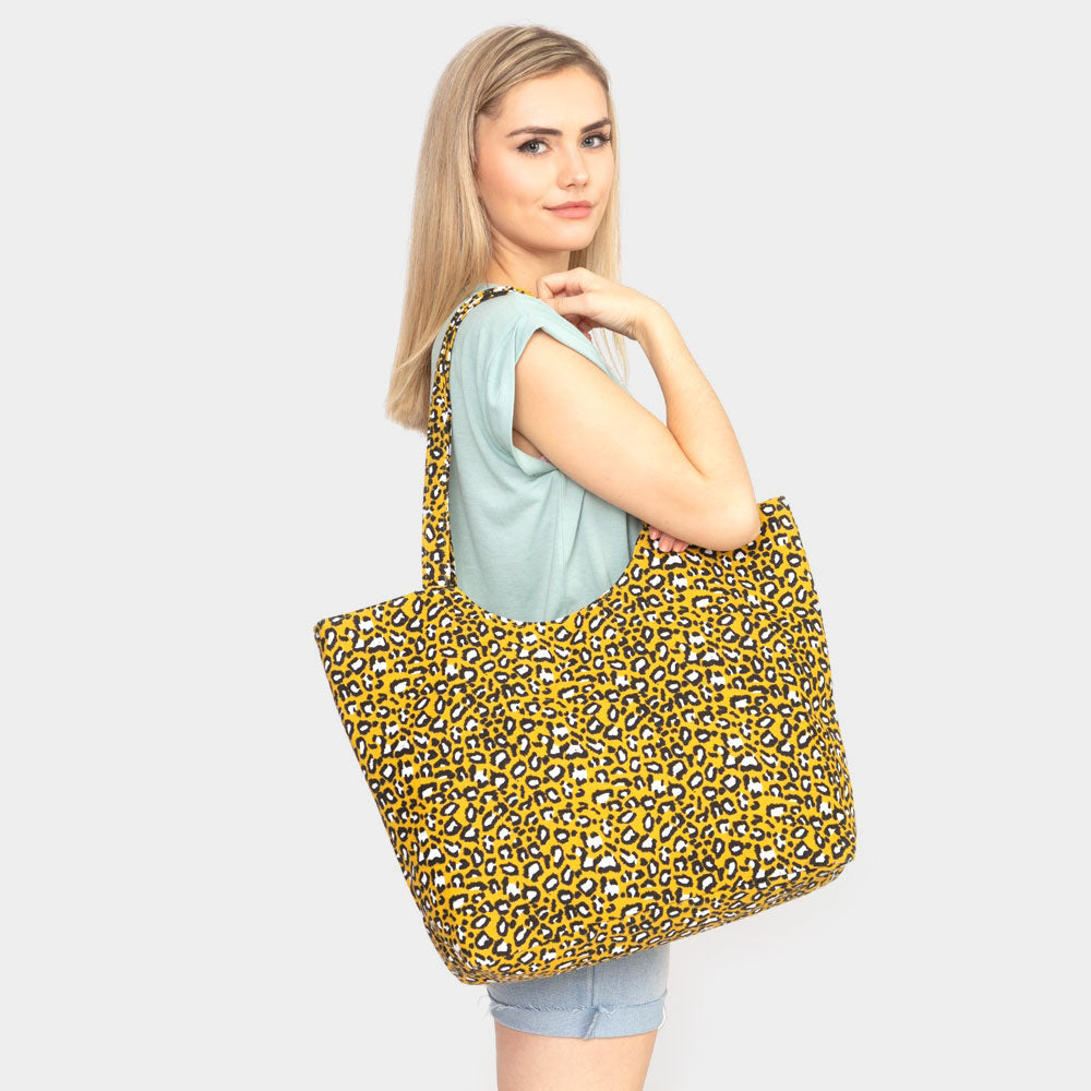 iLLASPARKZ Leopard Print Jute Tote Bag