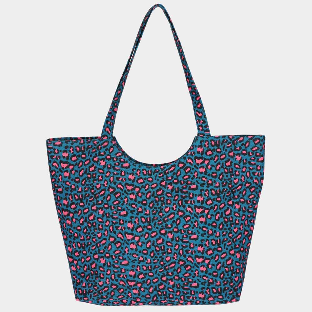 iLLASPARKZ Leopard Print Jute Tote Bag