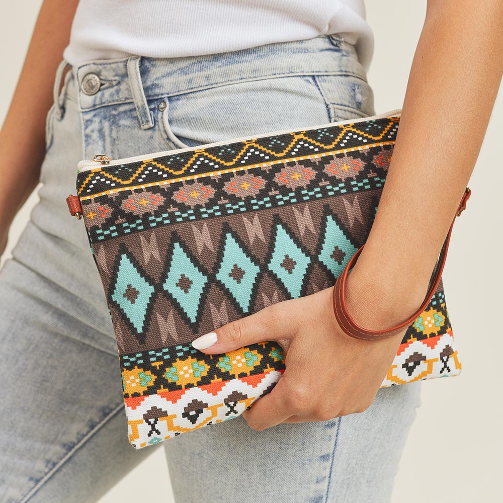 iLLASPARKZ Aztec Patterned Wristlet Clutch / Crossbody Bag