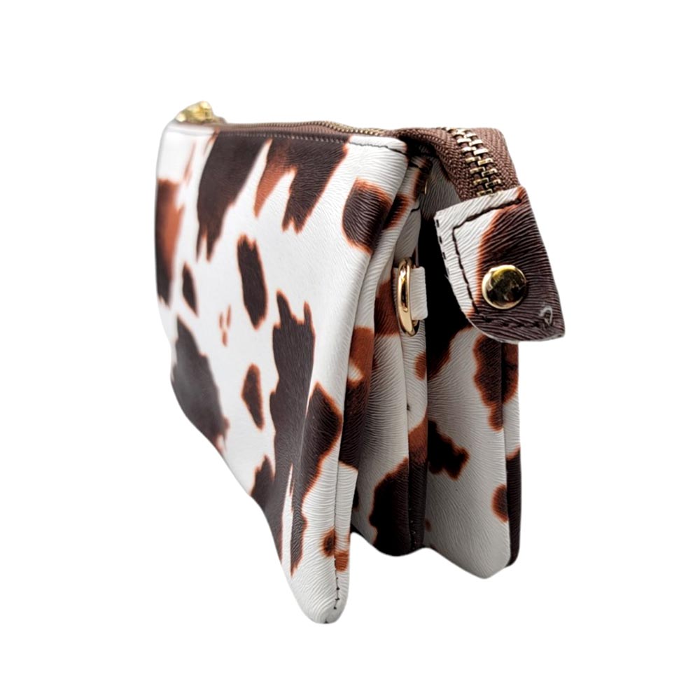 iLLASPARKZ Cow Patterned Trio Faux Leather Rectangle Crossbody Bag