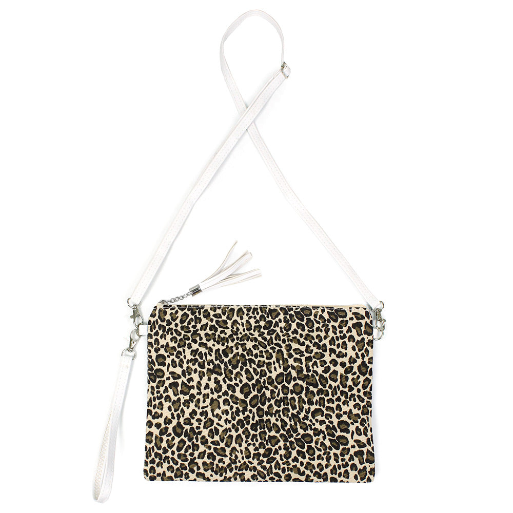 iLLASPARKZ Leopard Patterned Wristlet Clutch / Crossbody Bag