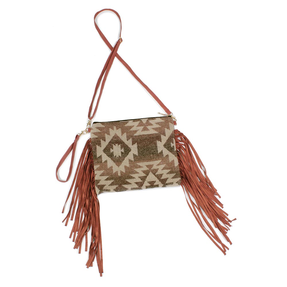 iLLASPARKZ Western Pattern Tassel Crossbody / Clutch Bag