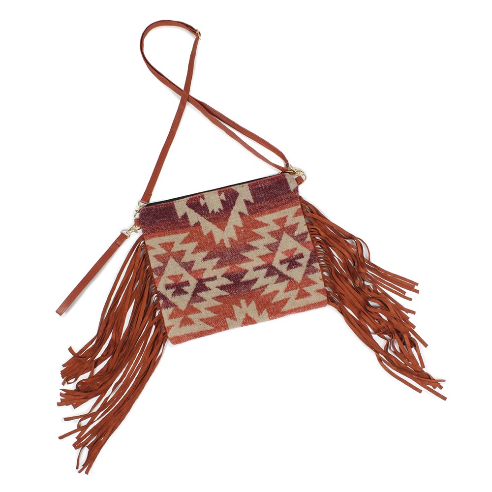 iLLASPARKZ Western Pattern Tassel Crossbody / Clutch Bag