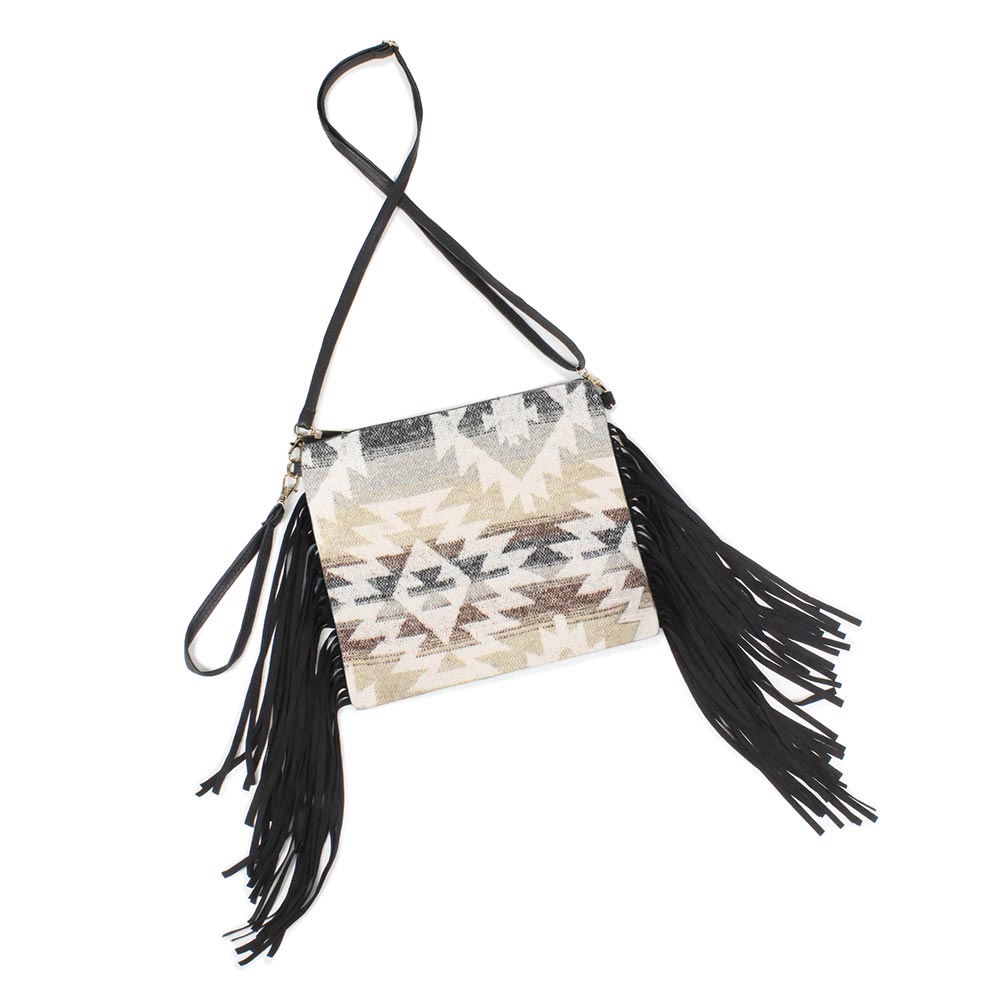 iLLASPARKZ Western Pattern Tassel Crossbody / Clutch Bag